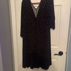 Torrid Black Dress with Red Heart Accents